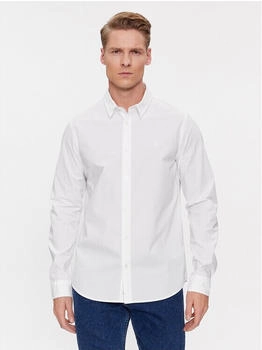 Calvin Klein Hemd Slim Stretch Langarm weiß