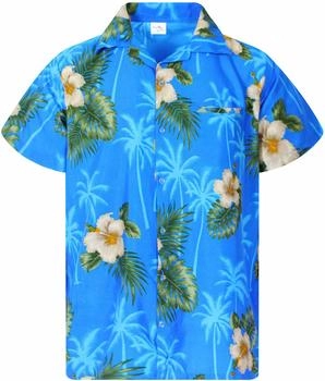 King Kameha Funky-Hawaii-Hemd Small-Flower türkis