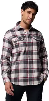 Columbia Flare Gun Stretch Flannel dark stone trails edge plaid 279