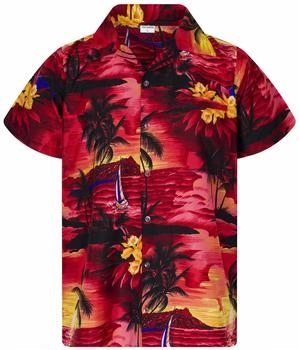 King Kameha Funky-Hawaii-Hemd rot