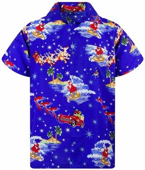 King Kameha Funky-Hawaii-Hemd weiß blau