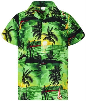 King Kameha Funky-Hawaii-Hemd grün