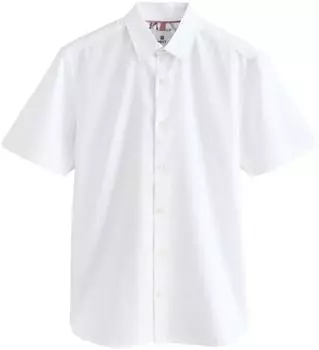 Next Fashion Strukturiertes Kurzarmhemd weiß