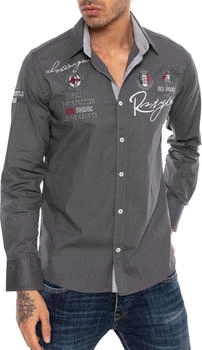 Redbridge Hemd Regular Fit Langarm Polohemd bestickt