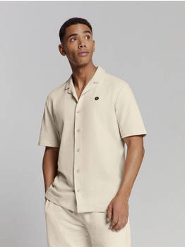 No Excess Shirt Kurzarm Jersey Reverskragen beige