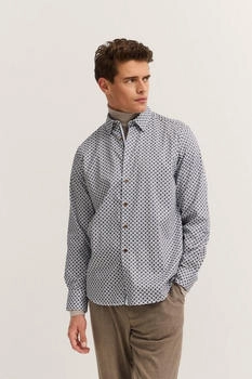 Bugatti Langarmhemd Modern Fit Rauten-Muster