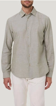Pierre Cardin Langarmhemd TW Leinenstruktur grün dusty olive