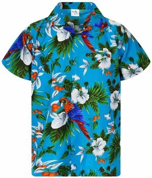 King Kameha Funky Hawaii-Hemd cherry-parrot türkis