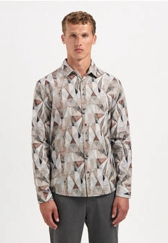 No Excess Stretchhemd Print taupe