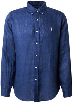 Polo Ralph Lauren Leinenhemd Button-Down-Kragen Dunkelblau Melange