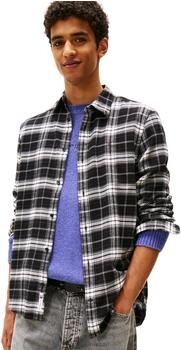 Tommy Hilfiger Flanellhemd Regular Fit schwarz dunkelgrau dunkellila
