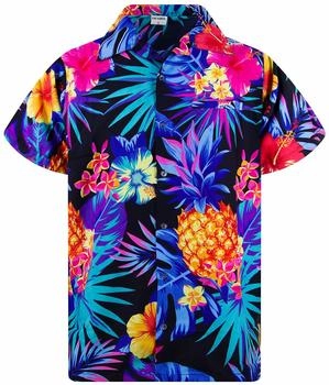 King Kameha Funky-Hawaii-Hemd pineapple schwarz blau