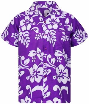 King Kameha Funky-Hawaii-Hemd Hibiscus violett