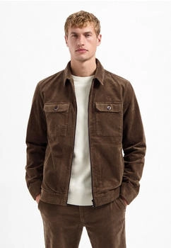 No Excess Langarmhemd gerippter Cord taupe
