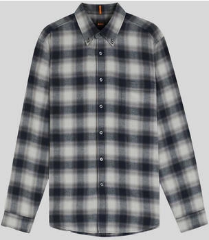 Hugo Boss Hemd Baumwoll-Flanell Rickert M 50549430 grau gemustert