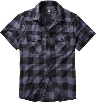 Brandit Checkshirt halfsleeve schwarz grau