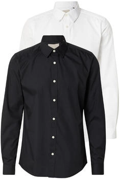 Only & Sons ONSFLORIAN LIFE LS POPLIN SHIRT 2-Pack schwarz weiß