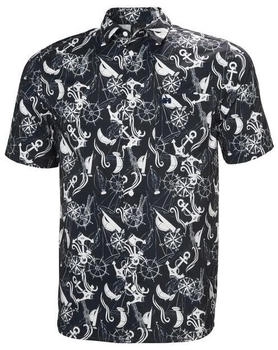 Helly Hansen Fjord QD SS Shirt navy nautical aop 594
