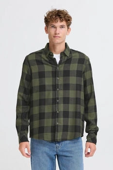 Blend Flanellhemd Regular Fit grün schwarz