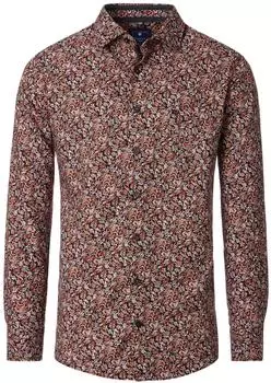 Redmond Langarmhemd Druck Modern Fit orange