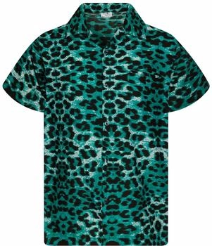 King Kameha Funky Hawaii-Hemd leopard dunkelgrün