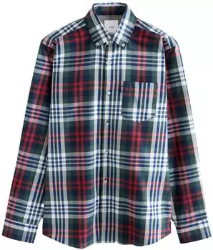 Next Fashion Bügelfreies Oxfordhemd rot grün