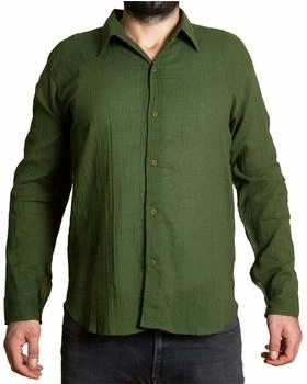 Panasiam Sommer Hemd Kragen luftiger Naturstoff Freizeithemd