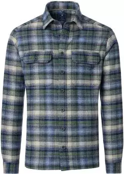 Redmond Comfort Fit Flanellhemd blau grün kariert