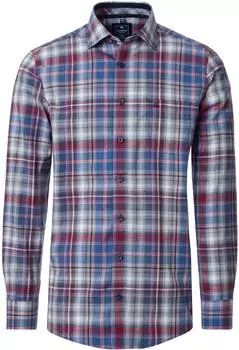 Redmond Comfort Fit Hemd rot blau kariert