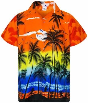 King Kameha Funky Hawaii-Hemd orange