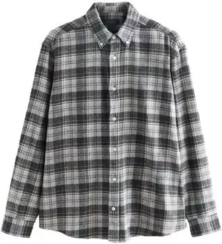 Next Fashion Langarm-Karohemd grey check