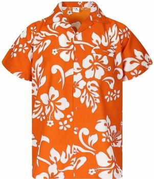 King Kameha Funky-Hawaii-Hemd Hibiscus orange