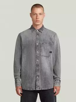 G-Star Freizeithemd Denim-Optik anthrazit