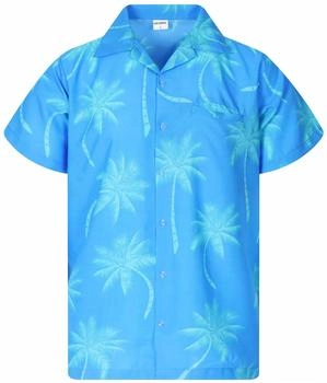 King Kameha Funky-Hawaii-Hemd Palm-Shadow türkis