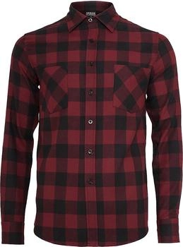 Urban Classics Flanellhemd schwarz burgund