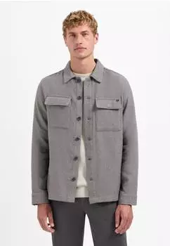 No Excess Langarmhemd Overshirt Knöpfen grau
