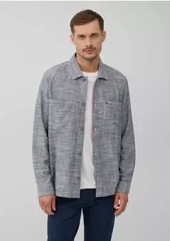 s.Oliver Overshirt Struktur und Taschen blau schwarz 2168126 59K2