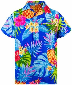 King Kameha Funky-Hawaii-Hemd Pineapple blau