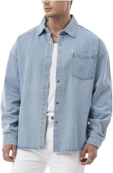 Redbridge Jeanshemd Druckknöpfen hellblau schwarz Oversized Fit