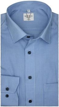 Marvelis Businesshemd Langarm Karo blau-weiß Modern Fit Kragenweite