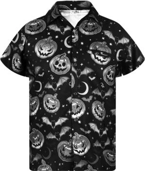 King Kameha Funky Hawaiihemd Pumpkin Bat grau