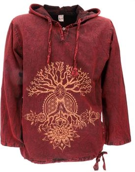 Guru-Shop Stonewash Hoodie rot braun