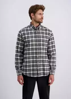 Pierre Cardin Langarmhemd Karomuster schwarz