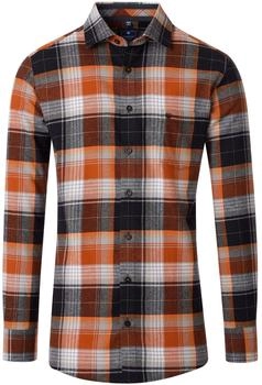 Redmond Flanellhemd kariert orange