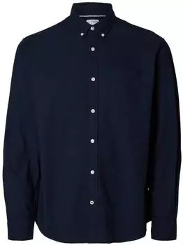 Selected Langarmhemd SLHREG-MAT OX LS SHIRT D dark sapphire