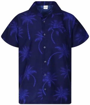 King Kameha Funky-Hawaii-Hemd Palm-Shadow navy-blau