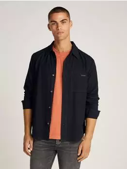 Calvin Klein Regular Chambray Shirt Logo blau