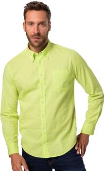 JP 1880 Businesshemd Leinenmix Buttondown-Kragen neon gelb