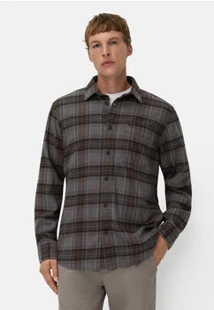 Camel Active fleXXXactive Langarmhemd aus leichtem Flanell Regular Fit (409146-6S46) dunkelbraun