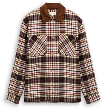 Tom Tailor Denim Overshirt mit Karomuster braun/rot/schwarz kariert